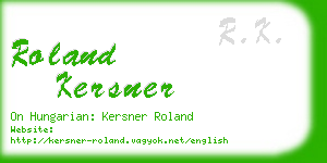 roland kersner business card